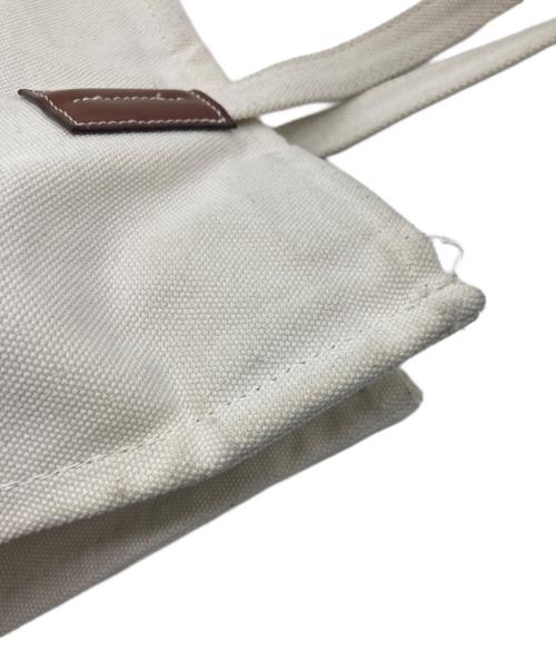 BALLY（バリー）BALLY (バリー) キャンバストートバッグ ホワイト×ブラックの古着・服飾アイテム