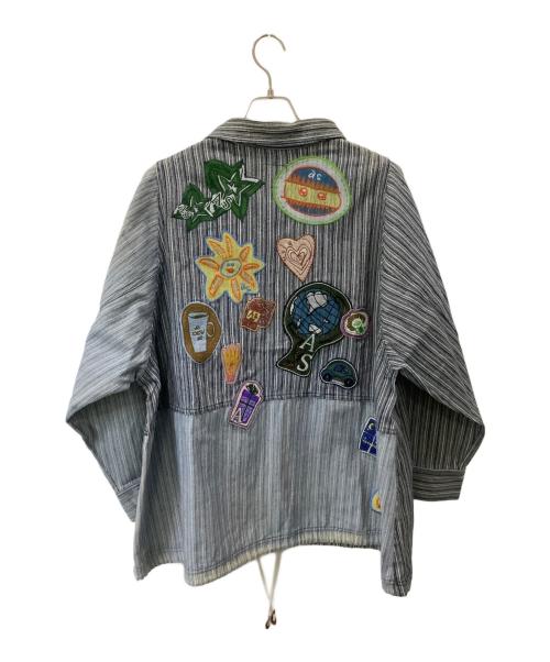 As know as olaca（アズノウアズ オオラカ）As know as olaca (アズノウアズ オオラカ) ワッペン刺繍ジップアップジャケット ネイビー×マルチカラー サイズ:5 未使用品の古着・服飾アイテム