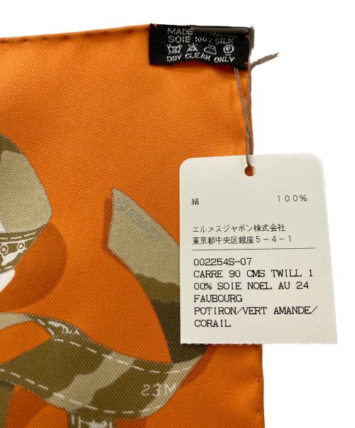 HERMES（エルメス）HERMES (エルメス) シルクスカーフ オレンジ 未使用品の古着・服飾アイテム
