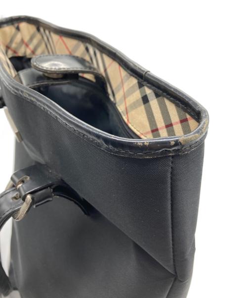 Burberry's BLUE LABEL（バーバリーズ ブルーレーベル）Burberry's BLUE LABEL (バーバリーズ ブルーレーベル) ノバチェックナイロントートバッグ ブラックの古着・服飾アイテム