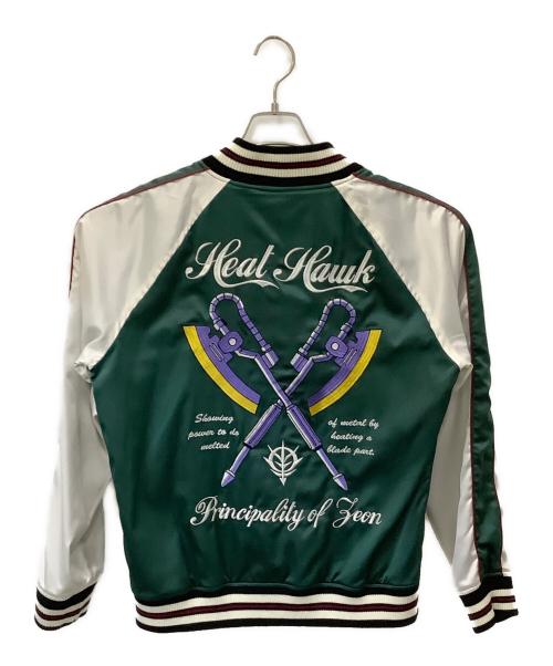 機動戦士ガンダム（キドウセンシガンダム）機動戦士ガンダム (キドウセンシガンダム) リバーシブルスカジャン グリーン×ブラック サイズ:Mの古着・服飾アイテム