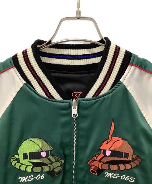 機動戦士ガンダム（キドウセンシガンダム）機動戦士ガンダム (キドウセンシガンダム) リバーシブルスカジャン グリーン×ブラック サイズ:Mの古着・服飾アイテム