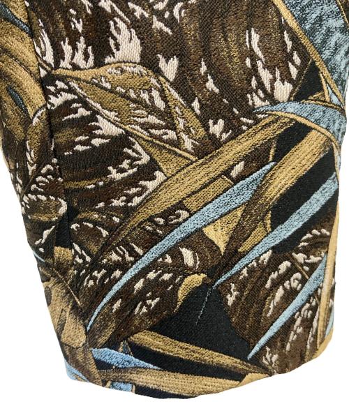 Salvatore Ferragamo（サルヴァトーレ フェラガモ）Salvatore Ferragamo (サルヴァトーレ フェラガモ) シルク混ジャケット ブラウン×ブルー サイズ:38の古着・服飾アイテム