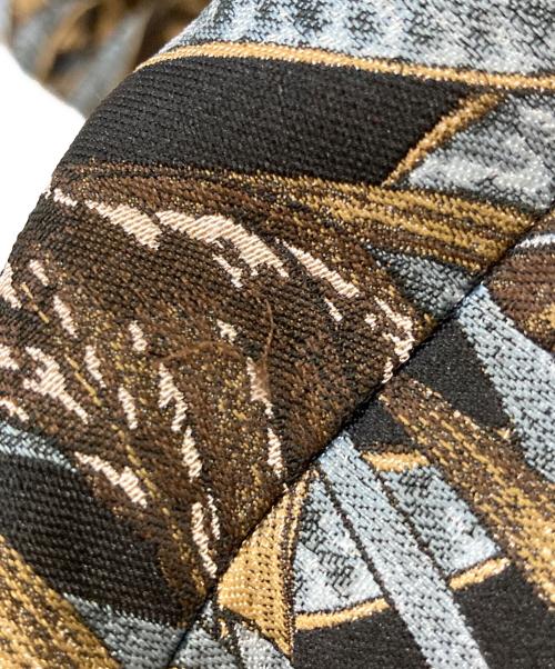 Salvatore Ferragamo（サルヴァトーレ フェラガモ）Salvatore Ferragamo (サルヴァトーレ フェラガモ) シルク混ジャケット ブラウン×ブルー サイズ:38の古着・服飾アイテム