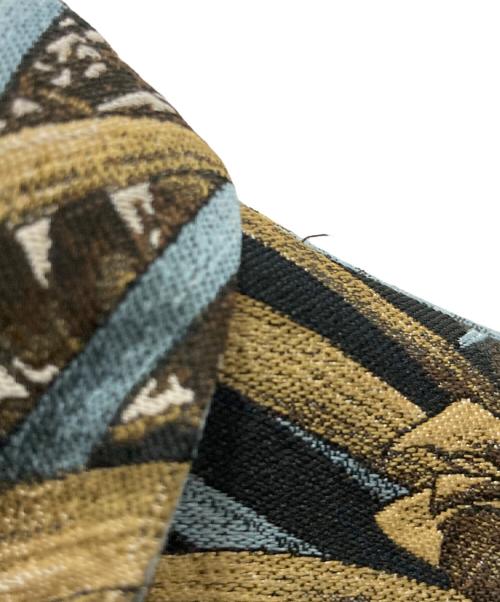 Salvatore Ferragamo（サルヴァトーレ フェラガモ）Salvatore Ferragamo (サルヴァトーレ フェラガモ) シルク混ジャケット ブラウン×ブルー サイズ:38の古着・服飾アイテム