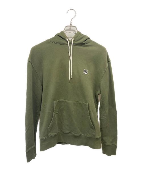 maison kitsune（メゾンキツネ）maison kitsune (メゾンキツネ) プルオーバーパーカー グリーン サイズ:Lの古着・服飾アイテム