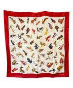 Salvatore Ferragamoサルヴァトーレ フェラガモ）の古着「シルクスカーフ」｜レッド