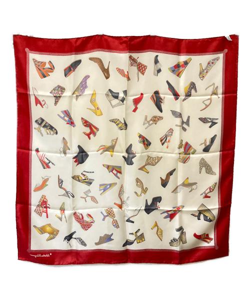 Salvatore Ferragamo（サルヴァトーレ フェラガモ）Salvatore Ferragamo (サルヴァトーレ フェラガモ) シルクスカーフ レッドの古着・服飾アイテム