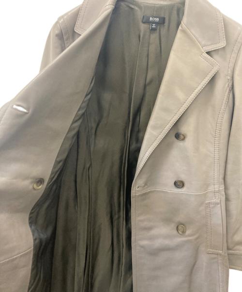 BOSS HUGO BOSS（ボス ヒューゴボス）BOSS HUGO BOSS (ボス ヒューゴボス) レザーコート ブラウン サイズ:USA6の古着・服飾アイテム