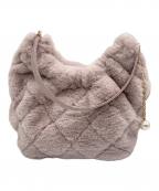 artemis by DIANAアルテミスバイダイアナ）の古着「キルティングファーハンドバッグ」｜ピンク
