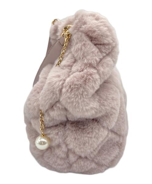 artemis by DIANA（アルテミスバイダイアナ）artemis by DIANA (アルテミスバイダイアナ) キルティングファーハンドバッグ ピンクの古着・服飾アイテム