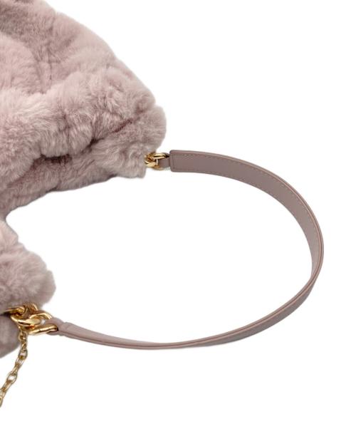 artemis by DIANA（アルテミスバイダイアナ）artemis by DIANA (アルテミスバイダイアナ) キルティングファーハンドバッグ ピンクの古着・服飾アイテム