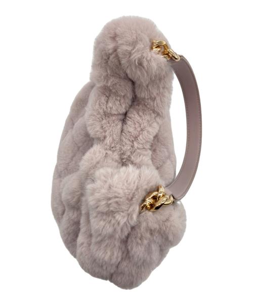 artemis by DIANA（アルテミスバイダイアナ）artemis by DIANA (アルテミスバイダイアナ) キルティングファーハンドバッグ ピンクの古着・服飾アイテム