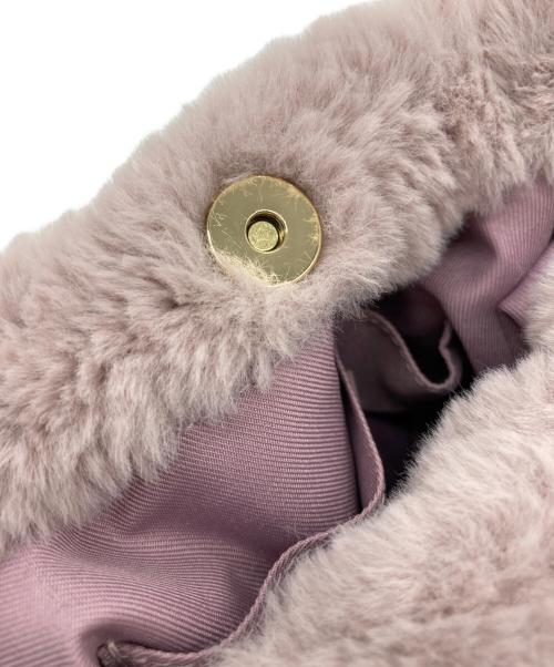 artemis by DIANA（アルテミスバイダイアナ）artemis by DIANA (アルテミスバイダイアナ) キルティングファーハンドバッグ ピンクの古着・服飾アイテム