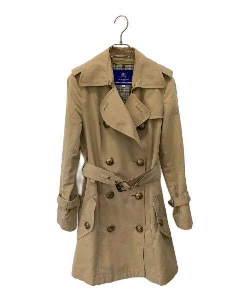 BURBERRY BLUE LABEL（バーバリー ブルー レーベル）BURBERRY BLUE LABEL (バーバリーロンドンブルーレーベル) トレンチコート ベージュ×オレンジ サイズ:40の古着・服飾アイテム