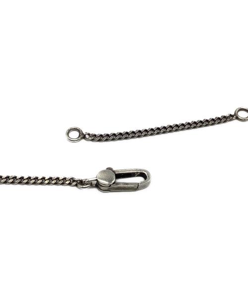 GUCCI（グッチ）GUCCI (グッチ) スクエアプレートネックレス シルイバーカラー×レッドの古着・服飾アイテム