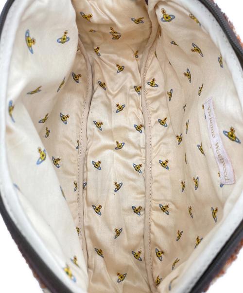 Vivienne Westwood（ヴィヴィアンウエストウッド）Vivienne Westwood (ヴィヴィアンウエストウッド) パイルポーチ ブラウンの古着・服飾アイテム