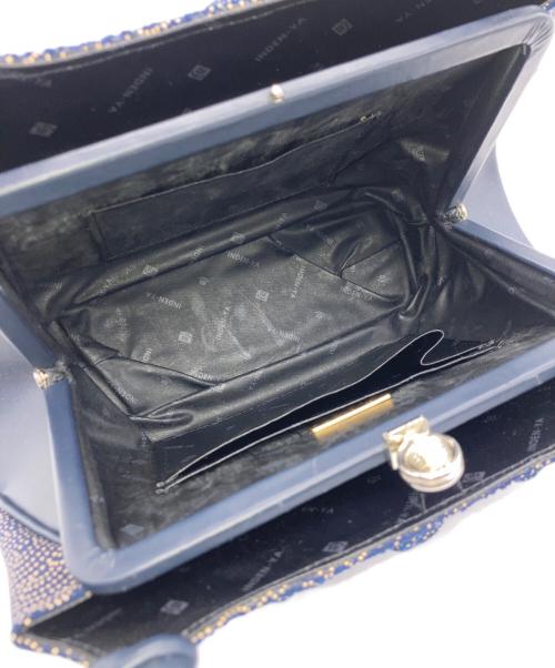 印傳屋（インデンヤ）印傳屋 (インデンヤ) ハンドバッグ ネイビーの古着・服飾アイテム