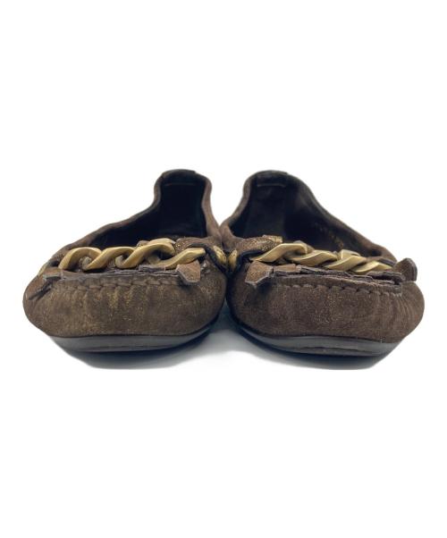 LOUIS VUITTON（ルイ ヴィトン）LOUIS VUITTON (ルイ ヴィトン) フラットパンプス ブラウン×ブロンズ サイズ:7　1/2の古着・服飾アイテム