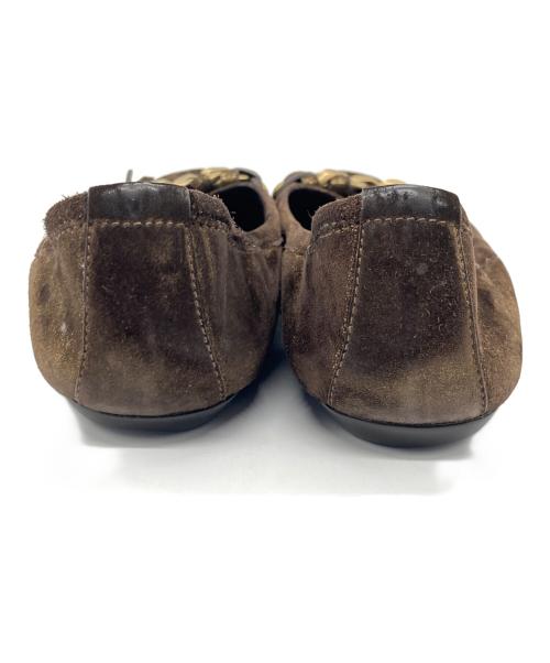 LOUIS VUITTON（ルイ ヴィトン）LOUIS VUITTON (ルイ ヴィトン) フラットパンプス ブラウン×ブロンズ サイズ:7　1/2の古着・服飾アイテム