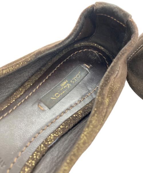 LOUIS VUITTON（ルイ ヴィトン）LOUIS VUITTON (ルイ ヴィトン) フラットパンプス ブラウン×ブロンズ サイズ:7　1/2の古着・服飾アイテム