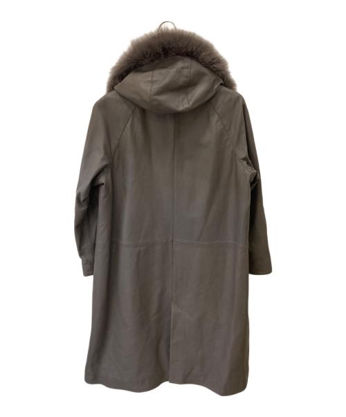 Zelal（ゼラール）Zelal (ゼラール) ブルーフォックスファーラムレザーコート ブラウン サイズ:15ARの古着・服飾アイテム