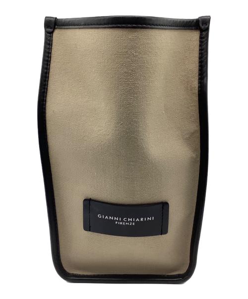 GIANNI CHIARINI（ジャンニ キアリーニ）GIANNI CHIARINI (ジャンニ キアリーニ) トートバッグ ブラック×ベージュの古着・服飾アイテム