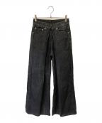 JOHN LAWRENCE SULLIVANジョン ローレンス サリバン）の古着「WASHED DENIM SUPER WIDE PANTS」｜ブラック