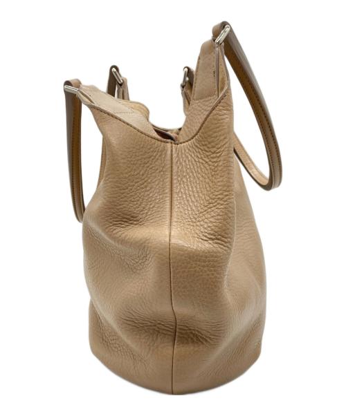 HIROFU（ヒロフ）HIROFU (ヒロフ) レザートートバッグ ベージュの古着・服飾アイテム