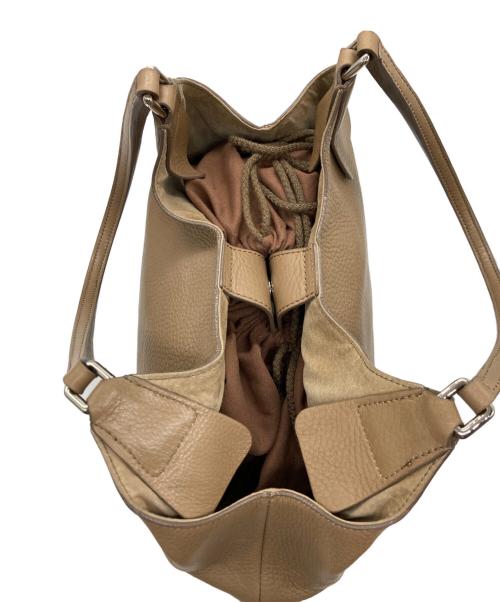 HIROFU（ヒロフ）HIROFU (ヒロフ) レザートートバッグ ベージュの古着・服飾アイテム