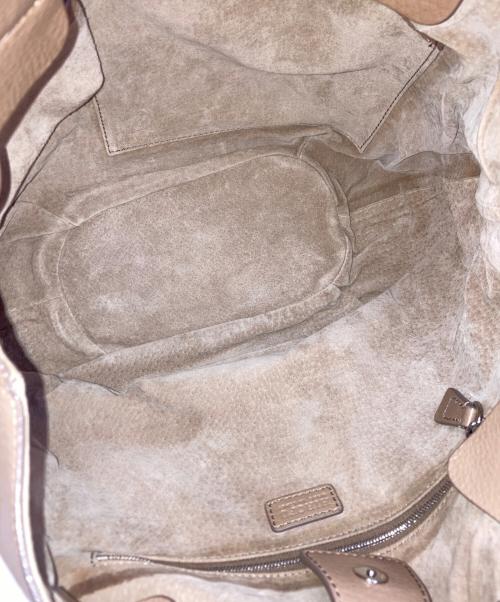 HIROFU（ヒロフ）HIROFU (ヒロフ) レザートートバッグ ベージュの古着・服飾アイテム