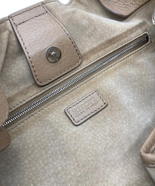HIROFU（ヒロフ）HIROFU (ヒロフ) レザートートバッグ ベージュの古着・服飾アイテム