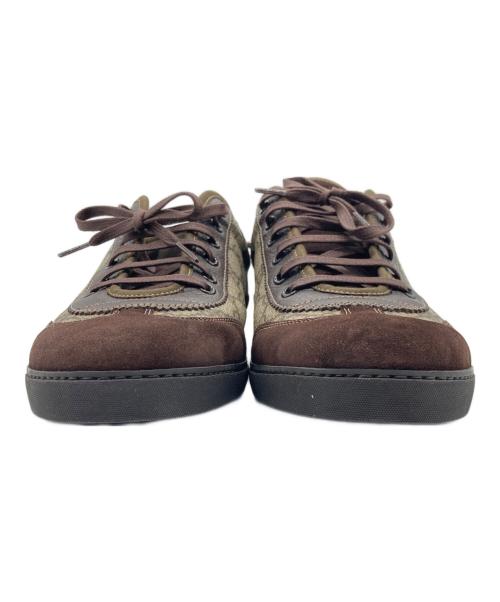 GUCCI（グッチ）GUCCI (グッチ) ローカットスニーカー ブラウン×ベージュ サイズ:9 1/2の古着・服飾アイテム