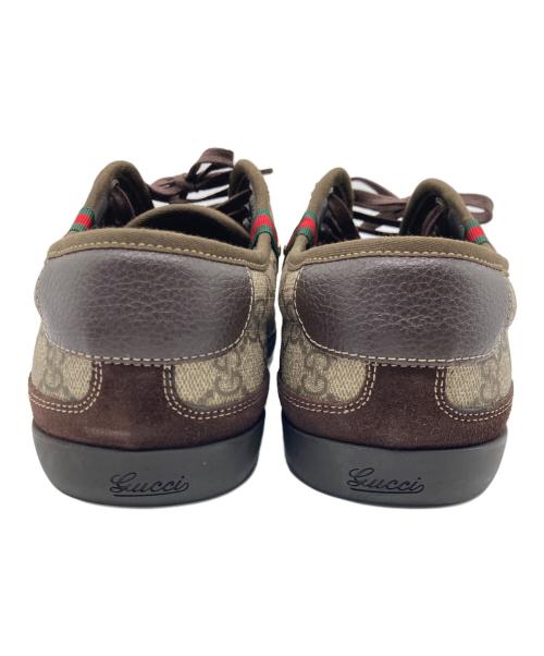 GUCCI（グッチ）GUCCI (グッチ) ローカットスニーカー ブラウン×ベージュ サイズ:9 1/2の古着・服飾アイテム