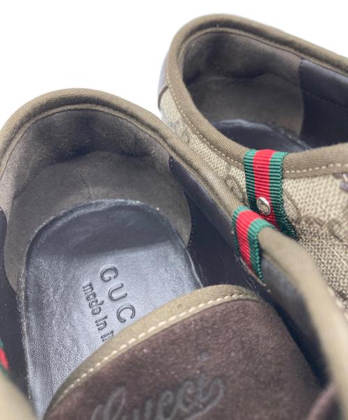 GUCCI（グッチ）GUCCI (グッチ) ローカットスニーカー ブラウン×ベージュ サイズ:9 1/2の古着・服飾アイテム