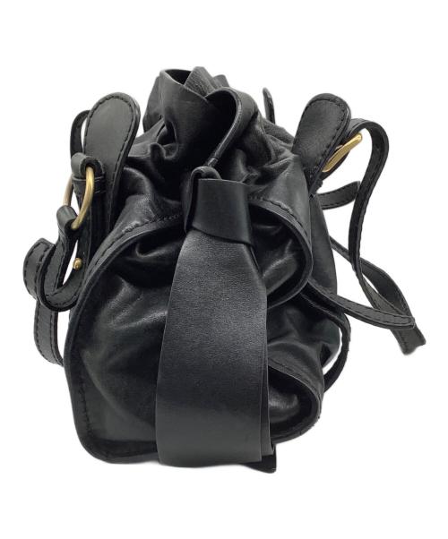 MIU MIU（ミュウミュウ）MIU MIU (ミュウミュウ) サイドリボントートバッグ ブラックの古着・服飾アイテム