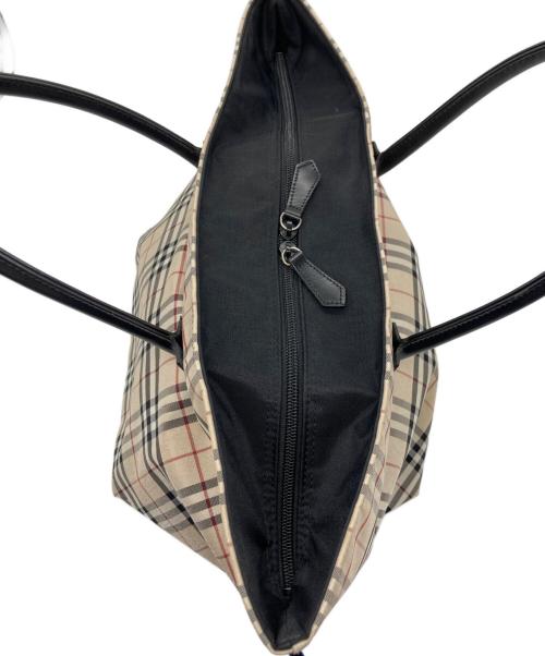 BURBERRY BLUE LABEL（バーバリーロンドンブルーレーベル）BURBERRY BLUE LABEL (バーバリーロンドンブルーレーベル) ナイロントートバッグ ベージュ×ブラックの古着・服飾アイテム
