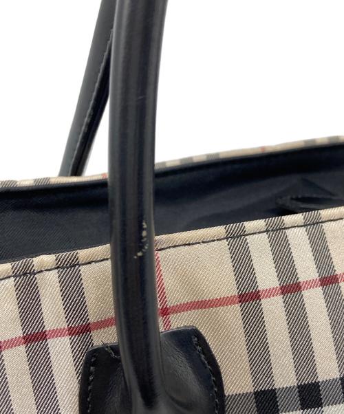 BURBERRY BLUE LABEL（バーバリーロンドンブルーレーベル）BURBERRY BLUE LABEL (バーバリーロンドンブルーレーベル) ナイロントートバッグ ベージュ×ブラックの古着・服飾アイテム