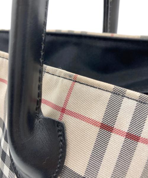 BURBERRY BLUE LABEL（バーバリーロンドンブルーレーベル）BURBERRY BLUE LABEL (バーバリーロンドンブルーレーベル) ナイロントートバッグ ベージュ×ブラックの古着・服飾アイテム