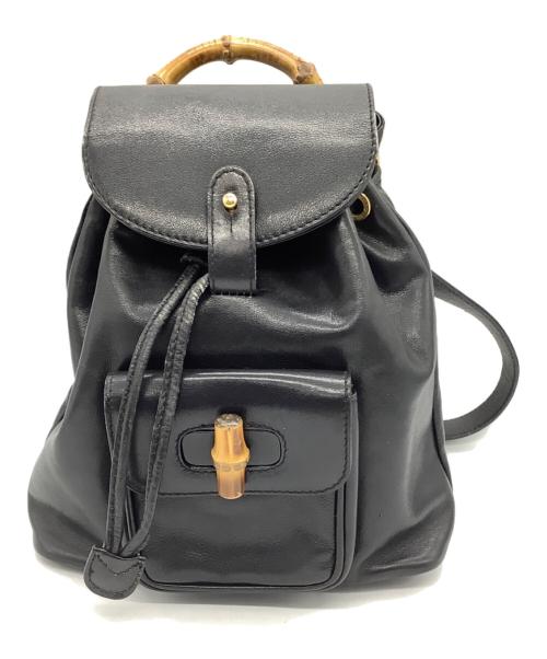 GUCCI（グッチ）GUCCI (グッチ) レザーリュック ブラックの古着・服飾アイテム