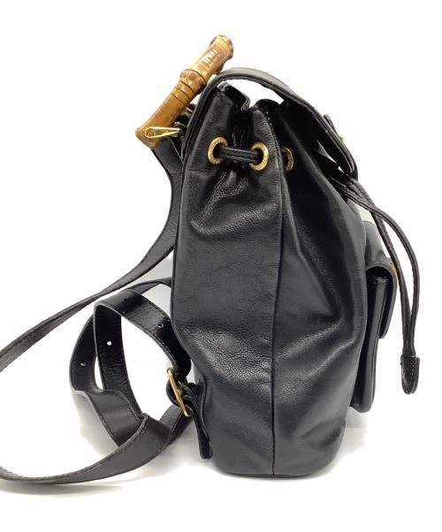 GUCCI（グッチ）GUCCI (グッチ) レザーリュック ブラックの古着・服飾アイテム