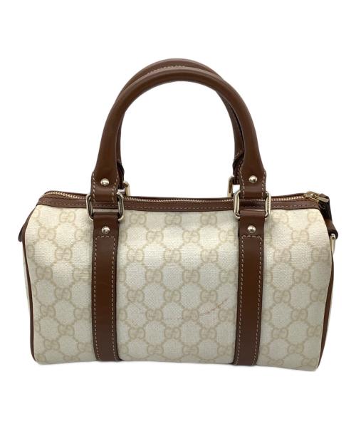 GUCCI（グッチ）GUCCI (グッチ) ミニボストンバッグ ホワイト×ブラウンの古着・服飾アイテム