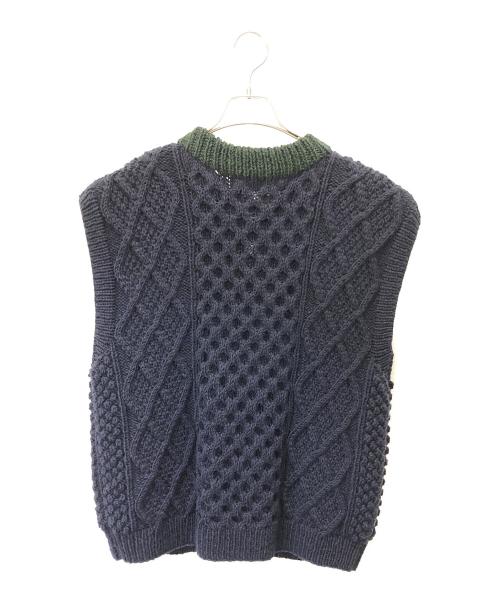 JOURNAL STANDARD（ジャーナルスタンダード）JOURNAL STANDARD (ジャーナルスタンダード) 厚手カーディガン ネイビー×グリーン サイズ:表記なしの古着・服飾アイテム