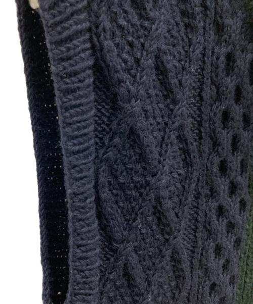 JOURNAL STANDARD（ジャーナルスタンダード）JOURNAL STANDARD (ジャーナルスタンダード) 厚手カーディガン ネイビー×グリーン サイズ:表記なしの古着・服飾アイテム