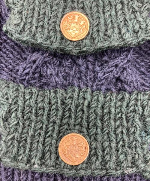 JOURNAL STANDARD（ジャーナルスタンダード）JOURNAL STANDARD (ジャーナルスタンダード) 厚手カーディガン ネイビー×グリーン サイズ:表記なしの古着・服飾アイテム