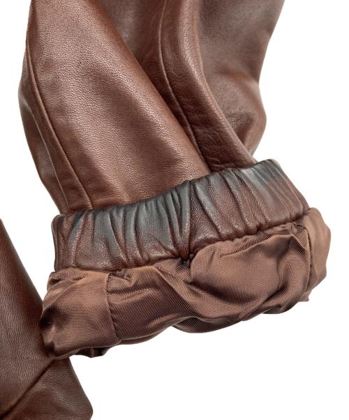 POLO RALPH LAUREN（ポロ・ラルフローレン）POLO RALPH LAUREN (ポロ・ラルフローレン) 90’Sラムレザージャケット ブラウン サイズ:Mの古着・服飾アイテム