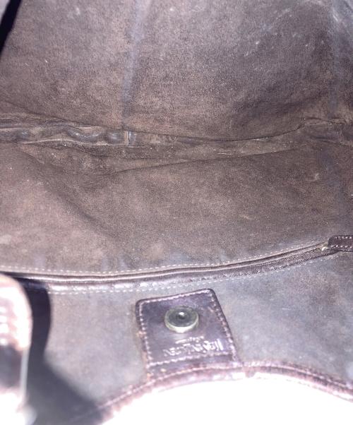 Yves Saint Laurent（イヴサンローラン）Yves Saint Laurent (イヴサンローラン) レザーハンドバッグ ブラウンの古着・服飾アイテム