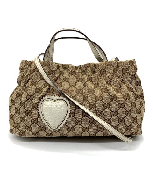 GUCCI（グッチ）GUCCI (グッチ) 2WAYショルダーバッグ ベージュ×ホワイトの古着・服飾アイテム