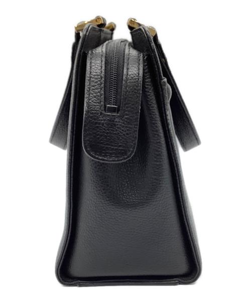 Yves Saint Laurent（イヴサンローラン）Yves Saint Laurent (イヴサンローラン) レザーハンドバッグ ブラックの古着・服飾アイテム