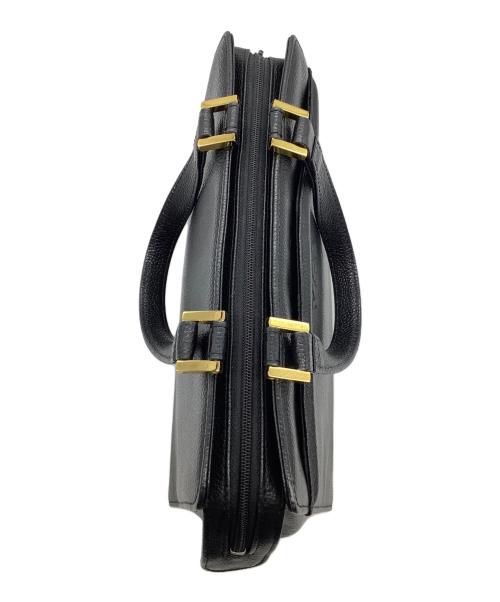Yves Saint Laurent（イヴサンローラン）Yves Saint Laurent (イヴサンローラン) レザーハンドバッグ ブラックの古着・服飾アイテム